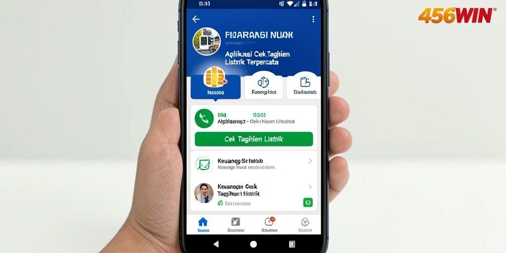 Tampilan antarmuka aplikasi 456WIN untuk cek tagihan listrik.