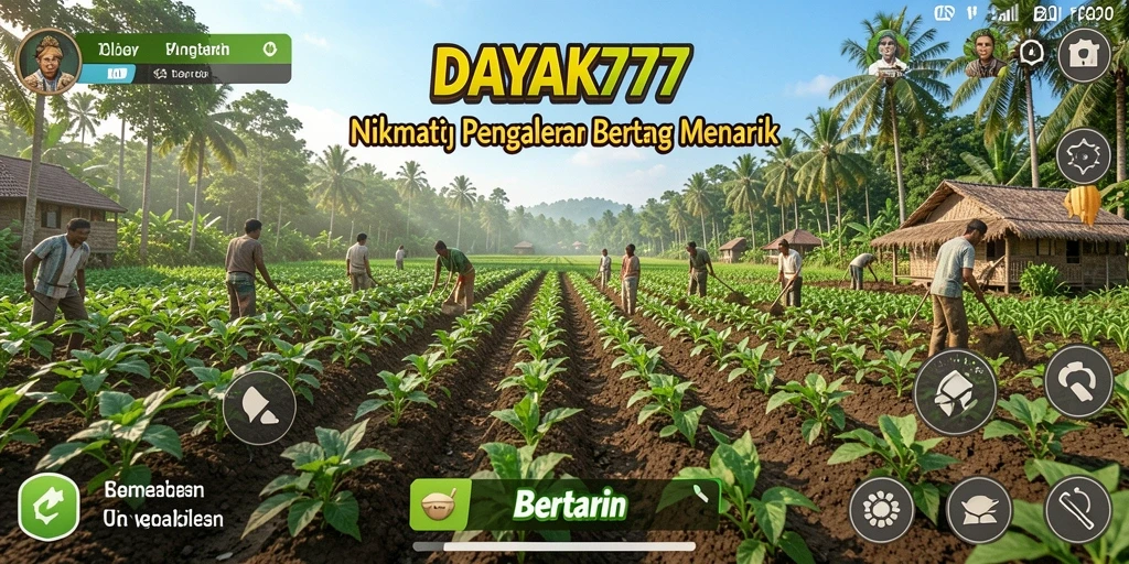 Antarmuka menarik dalam permainan bertani yang seru.