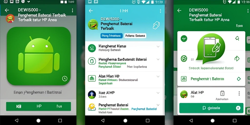 Tampilan antarmuka DEWI5000 yang ramah pengguna dengan fitur penghemat baterai.