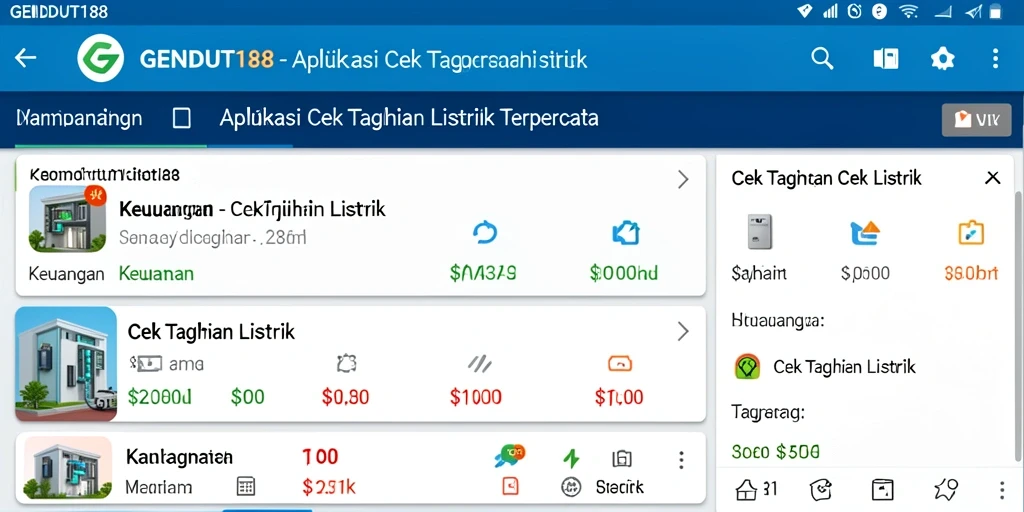 Tampilan antarmuka GENDUT188 untuk cek tagihan listrik yang efisien.