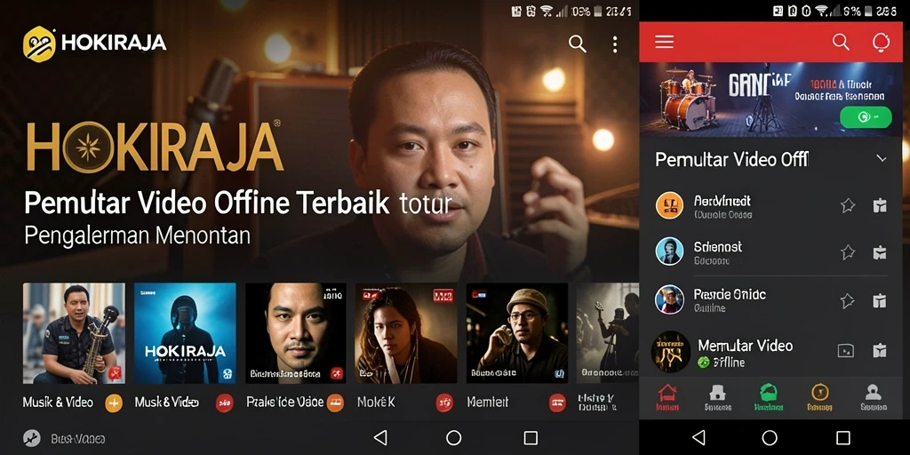 Tampilan antarmuka HOKIRAJA yang sederhana dan fungsional saat memutar video offline.