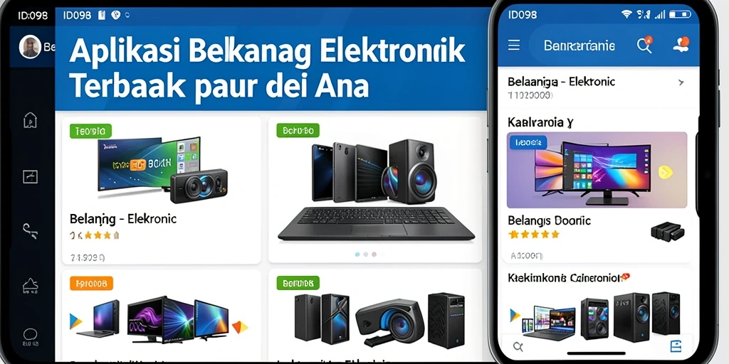 Antarmuka pengguna <strong>ID098</strong> yang intuitif dan menarik untuk berbelanja elektronik.