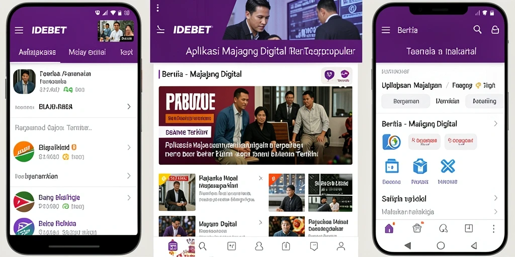 Antarmuka aplikasi IDEBET menampilkan berita dengan tata letak yang bersih dan modern.