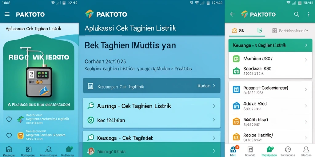 Tampilan antarmuka aplikasi PAKTOTO untuk pengecekan tagihan listrik.