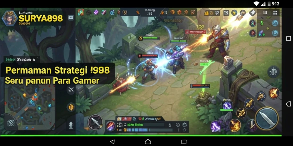 Tampilan strategi gameplay SURYA898 dengan antarmuka yang menarik.