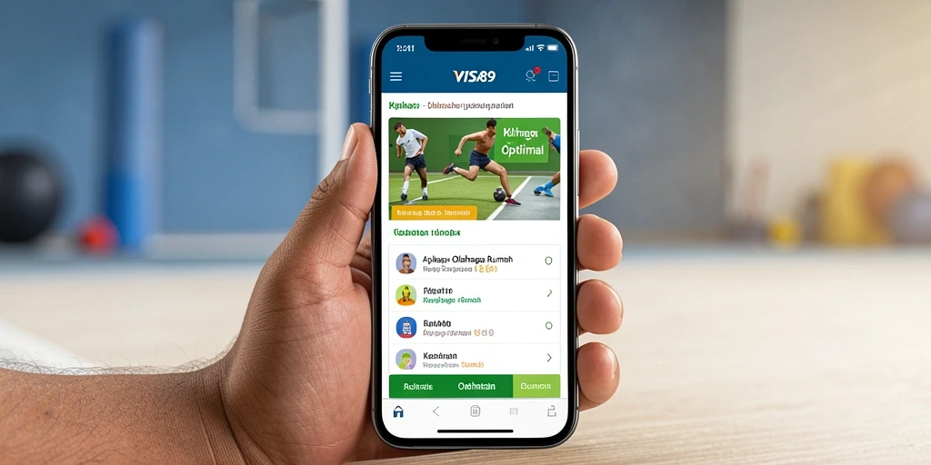 Antarmuka intuitif aplikasi VISA89 untuk olahraga rumah.