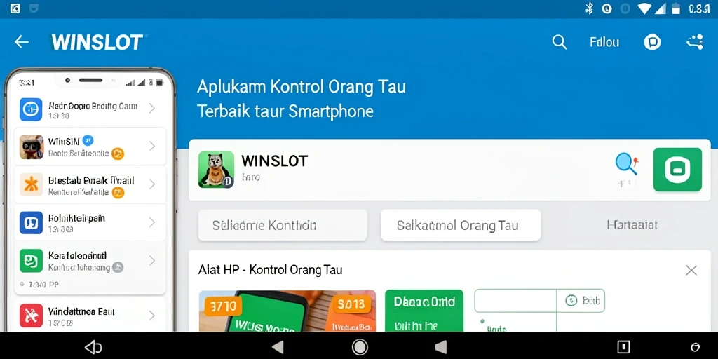 Tampilan antarmuka aplikasi Kontrol Orang Tua WINSLOT yang user-friendly.