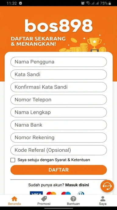 Cara Mudah Registrasi Akun bos898 untuk Pengguna Android