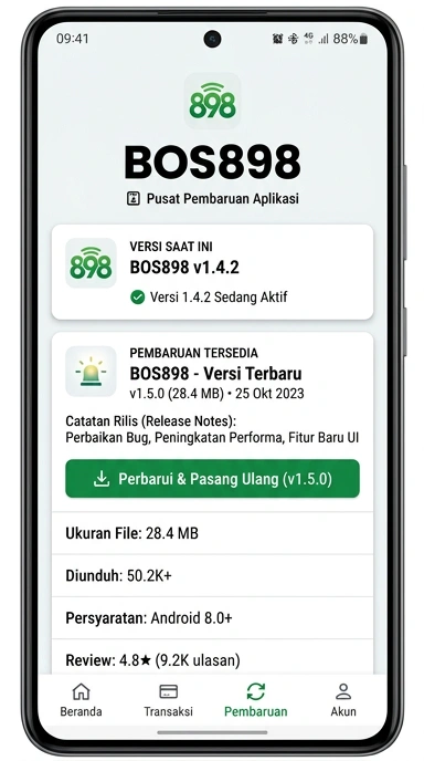Riwayat Versi Aplikasi bos898 untuk Android